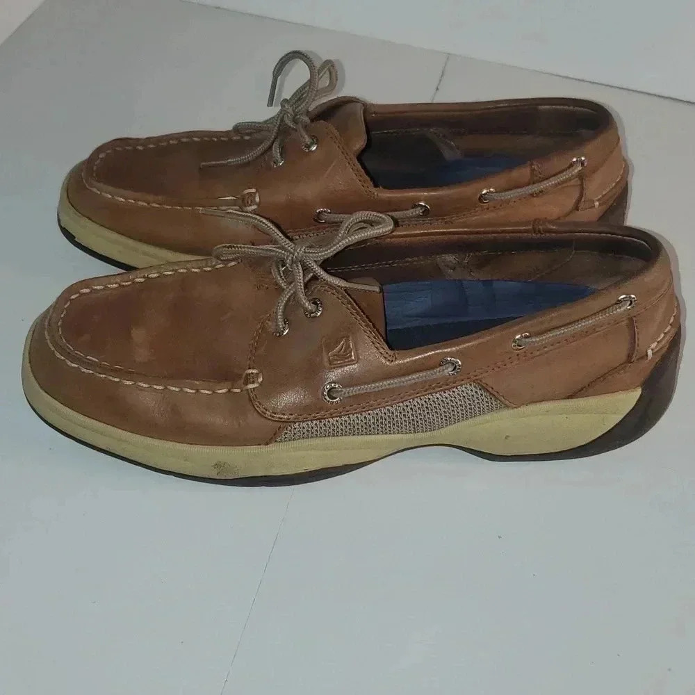 Sperry Intrepid 2 Eye Boat Shoe Moc Silhouette Dark Tan Sz 11.5 M Mens - Picture 6 of 12